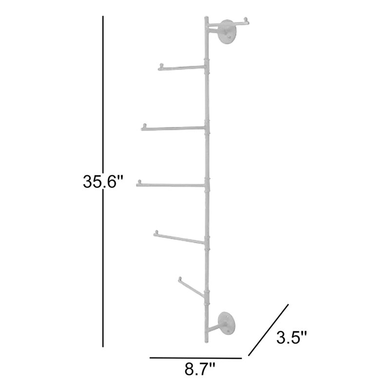  Rustic Metal Wall Swivel Coat Rack – 35.6 Inch Brown