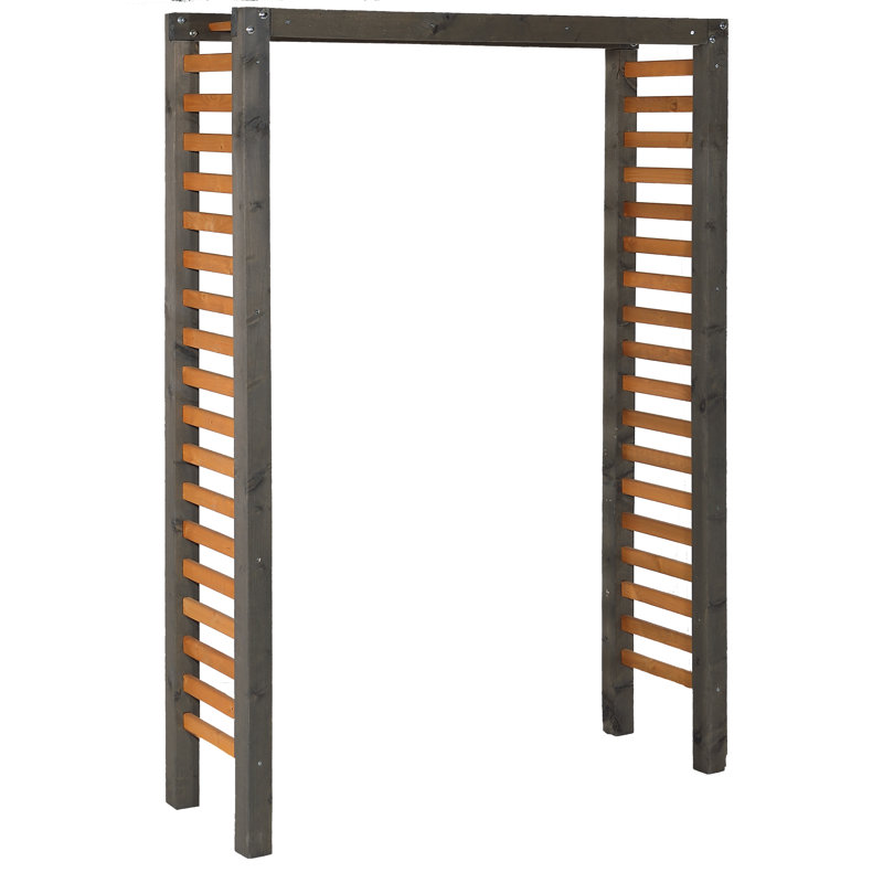 138.5cm W x 47cm D Wood Arbour, Honey/Grey