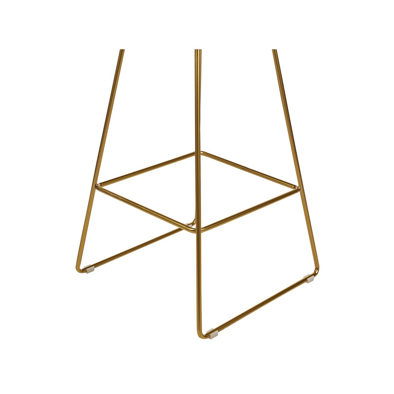 Anjail Upholstered Counter Stool with Metal Frame, Gold