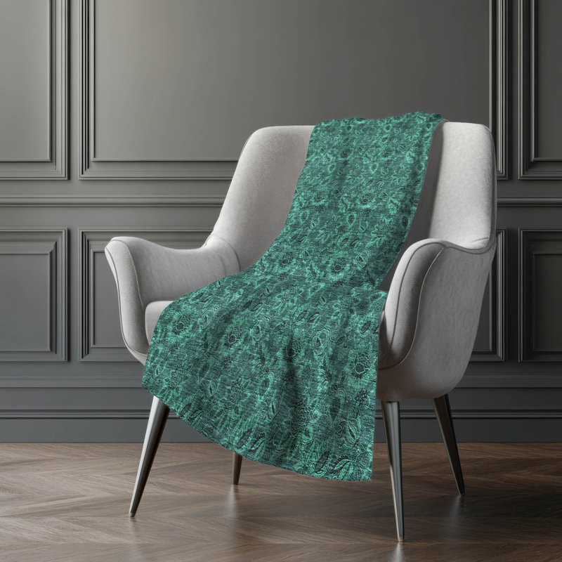 Jeté floral Sherpa ASB661 Addison, Sarcelle