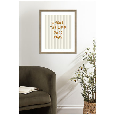 Where the Wild Ones Play Striped by Laura Moss Framed Wall Art Print