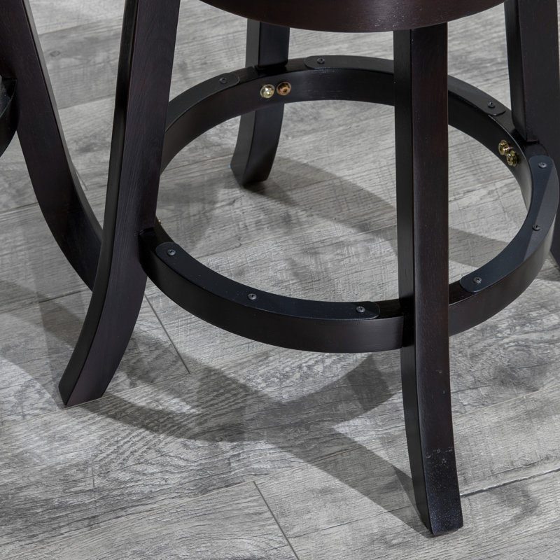 Tabouret pivotant à lattes de 30 po de hauteur de bar, Noir