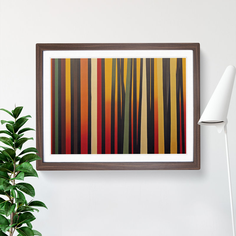 XH1022-630X An Exquisite Abstract Forest - Single Picture Frame Painting, 25cm H x 34cm W x 2cm D, Walnut