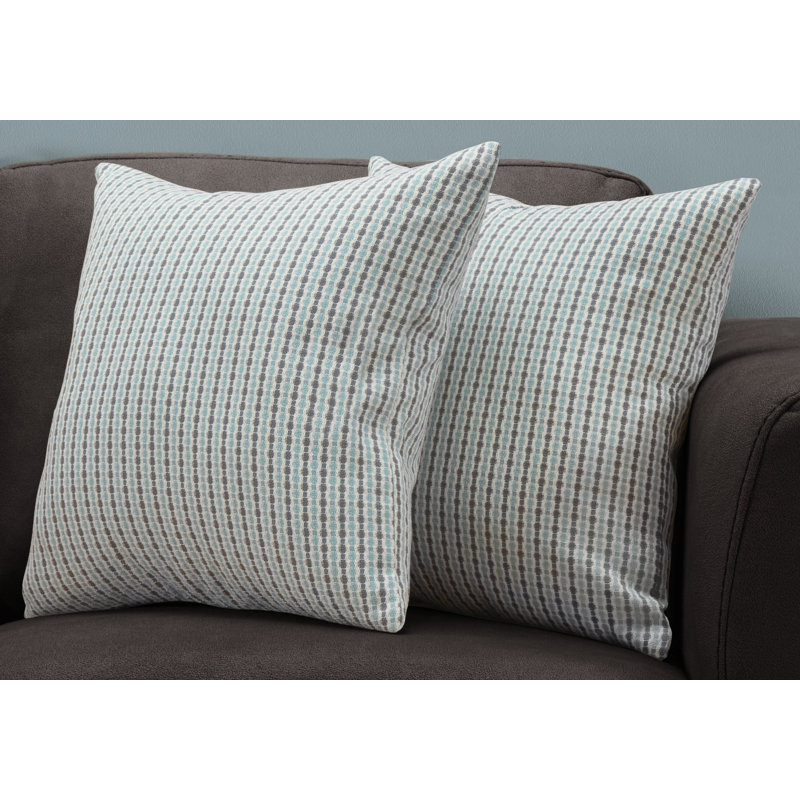 Abstract Geometric Throw Pillow, Blue/Gray