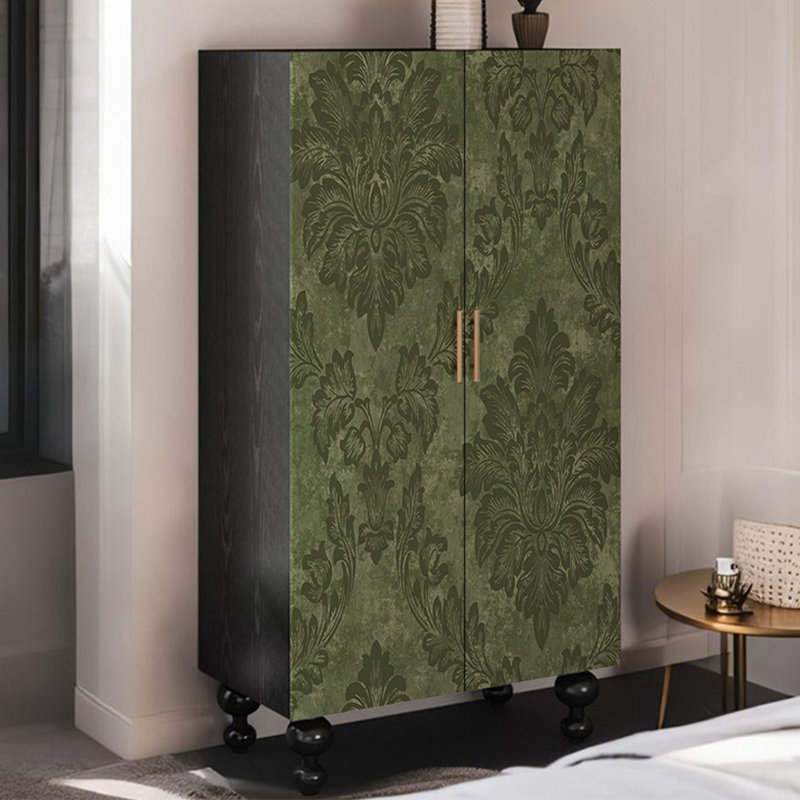 French-Style Retro Solid Wood Storage Wardrobe