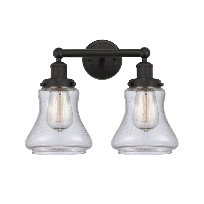 Éclairage pour meuble-lavabo à 2 lumières à intensité variable Asadbek, Mercurisé, Bronze huilé