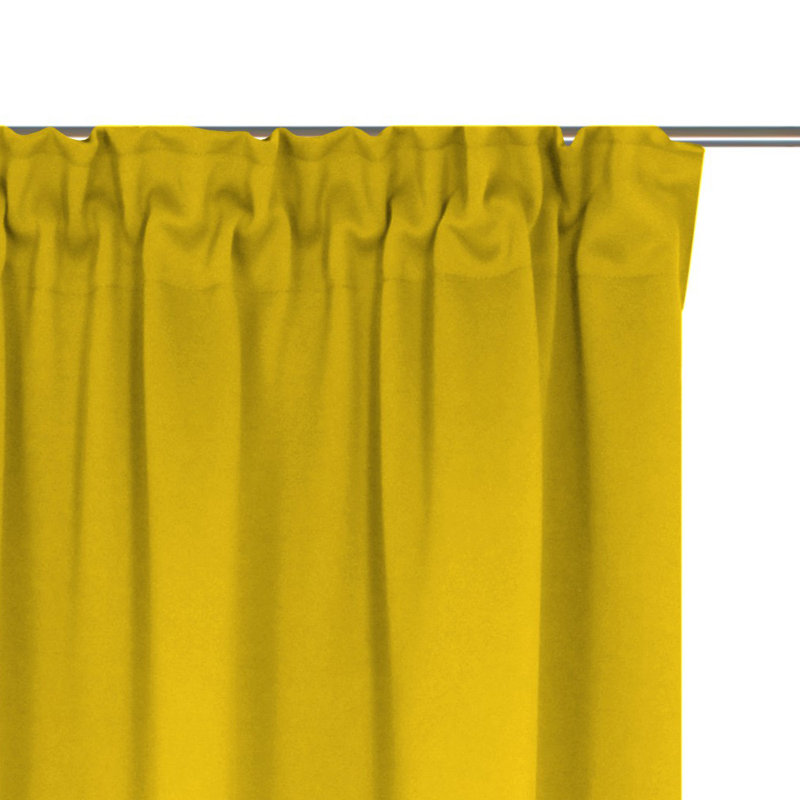 Polyester Blackout Pinch Pleat Curtain Panel, 142cm wide x 355cm high, Yellow