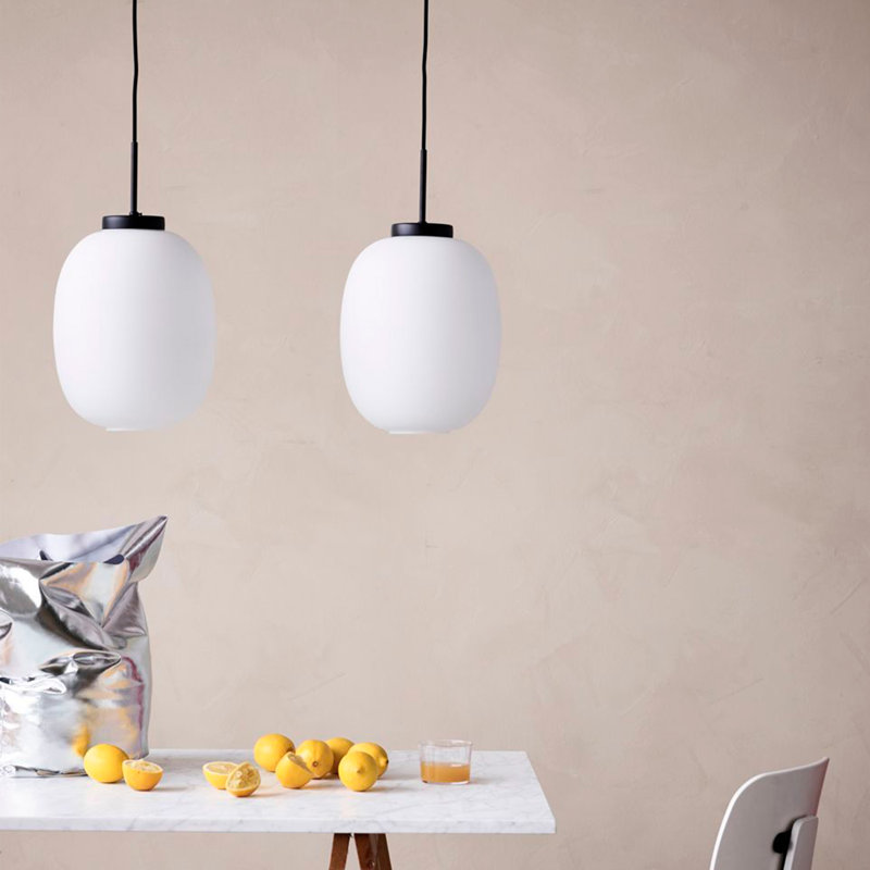 1 - Light Opal Glass/ Metal Sphere Pendant