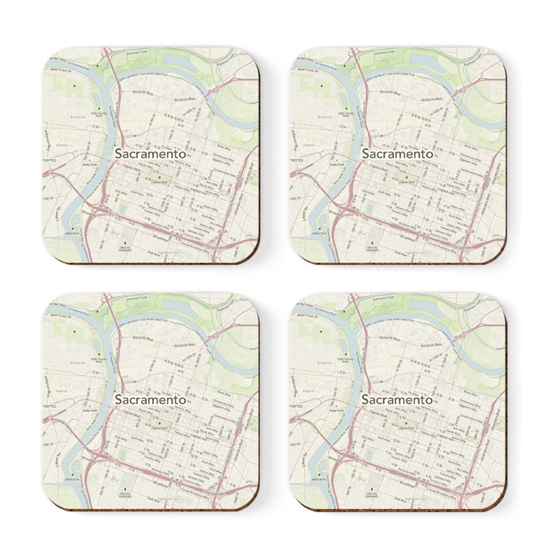 Sous-verre carte des États-Unis, Sacramento