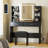55.9''H Vanity Desk With Lighted Mirror, Makeup Vanity Set With Power Outlet, 6 Storage Shelves, 2 Large Drawers And 3 Colour Light Adjustable Brightness-2082956743