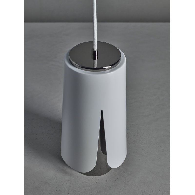 Tulipa 1 - Light Chrome Unique/Statement Pendant, Matt White/Black Chrome