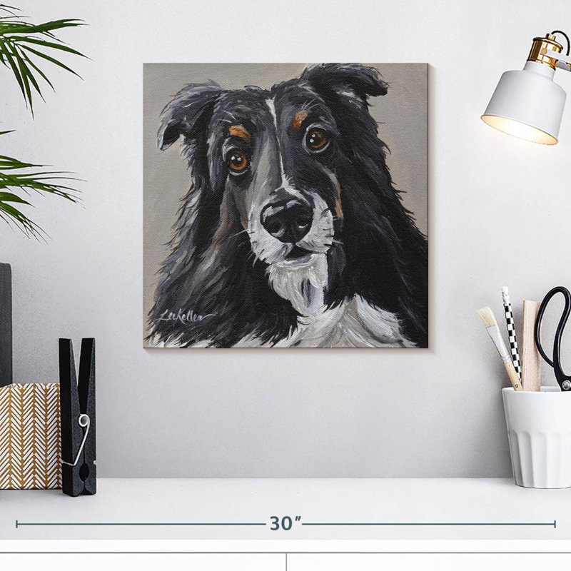 Brampt Sheltie On Gray, 16" H x 16" W