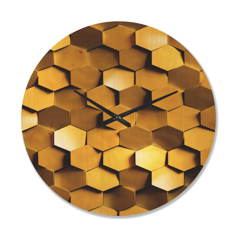Horloge murale en bois doré, Grand