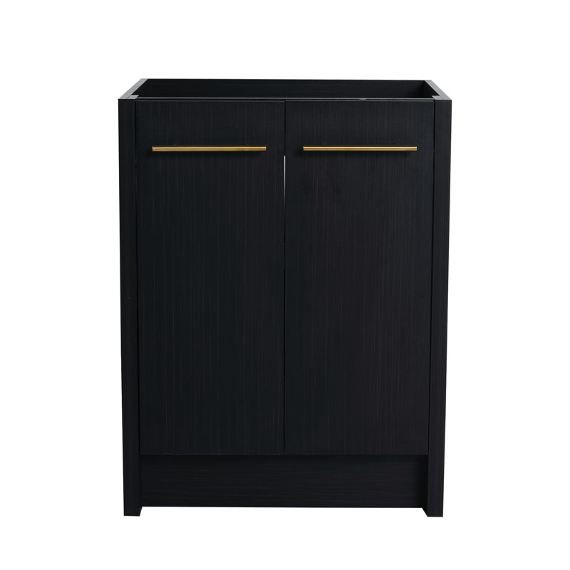 Meuble-lavabo autoportant 24 po - Châtaignier noir avec structure stable pour la décoration