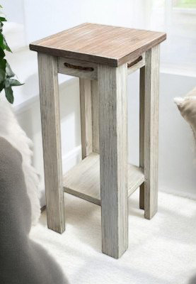 Table à boissons tout en bois avec corde nouée Stain, Brun