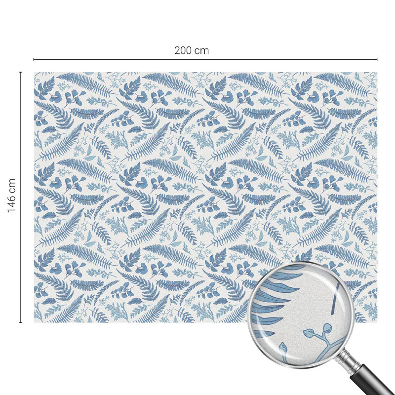 Botanical pattern stained glass imitation privacy window adhesive film 50x146 Tulup, 116" H x 200" W