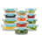 JoyJolt Fluted Glass Food Storage Containers with Leakproof Lids, Set of 12-93241399