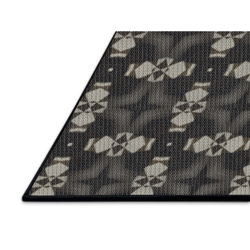 Tapis décoratif noir Schmucker, Rectangle 3 pi x 5 pi
