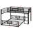 Twin Over Full Size Bunk Bed With Ladders, L Shaped Metal Bunk Bed Frame