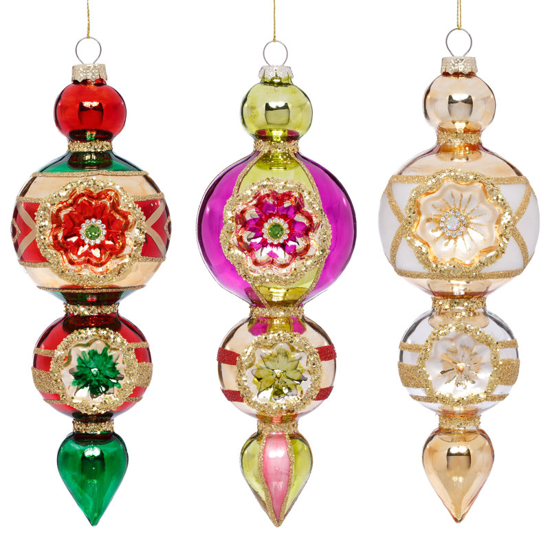 Triple Stack Drop Ornament, 9 Inches