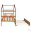 Lit de maison unique en bois avec lit gigogne simple coulissant, conçu pour l'imagination des enfants et pour économiser de l'espace dans les chambres-118019966
