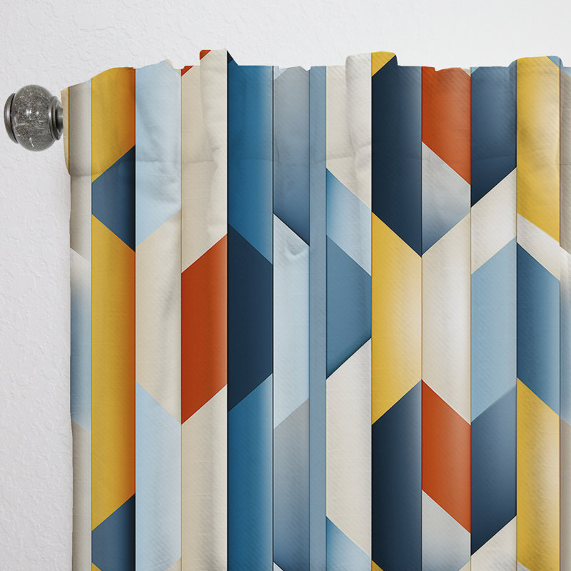 Motif à rayures multicolores - Rideau rayé - Rideau rayé obscurcissant - 1 panneau, L 52 po x L 63 po