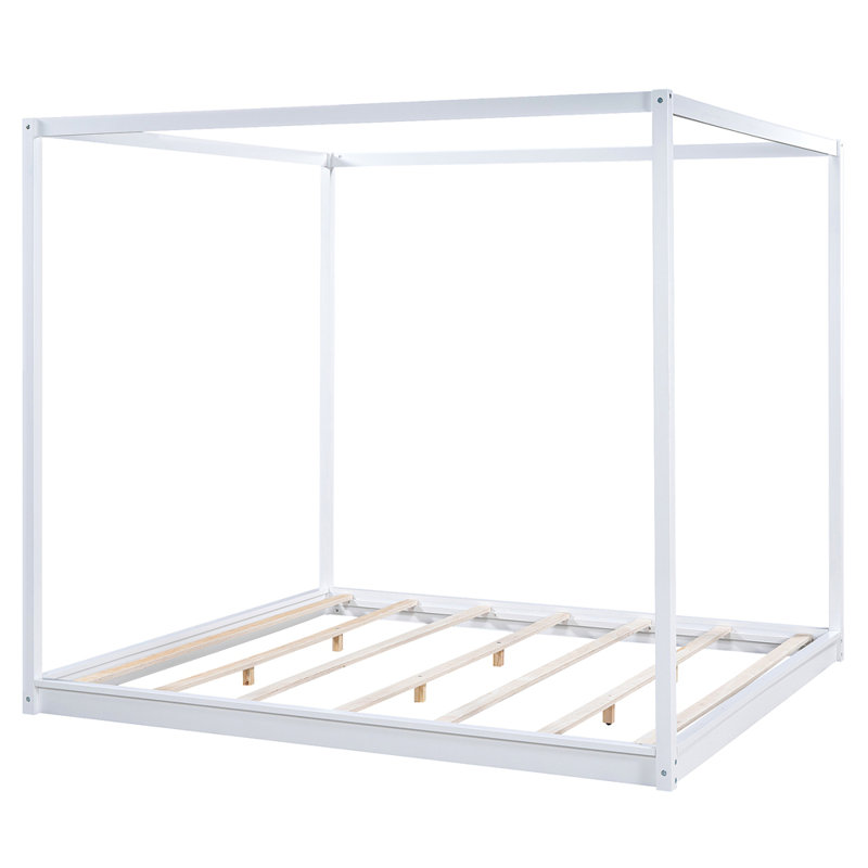 King Size Canopy Platform Bed With Support Legs
