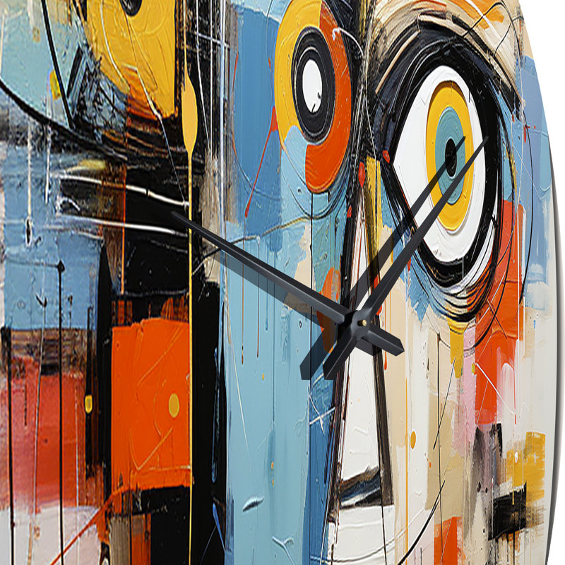 Pop Art Modern Robot III - Horloge murale abstraite, Très grand