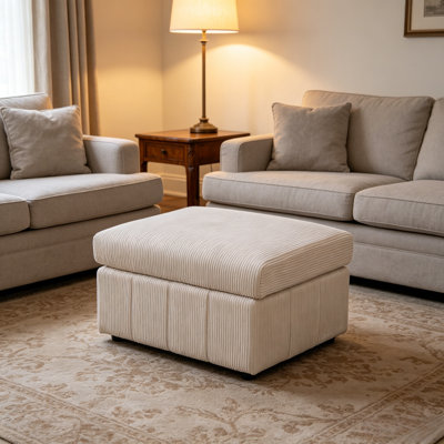 Repose-pieds en velours côtelé gris foncé, repose-pieds rembourré doux, repose-pieds carré avec coussin épais pour la chambre à coucher du salon
