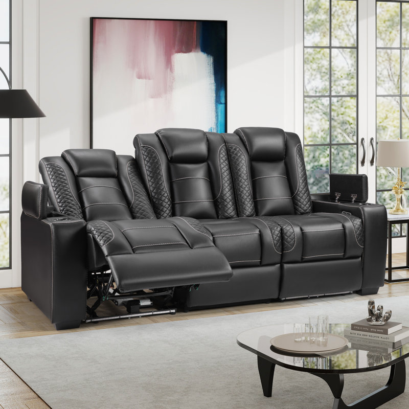 Canapé inclinable électrique 85 po avec deux porte-gobelets pour homme