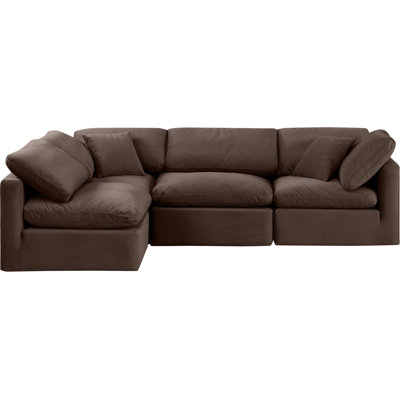 Itala Velvet L-Shaped Sectional Reversible