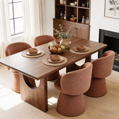 Chaise de salle à manger pivotante rembourrée avec dossier (ensemble de 4)