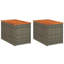  Table d'appoint de jardin en rotin PE gris et brun et bois d'acacia massif-722661527