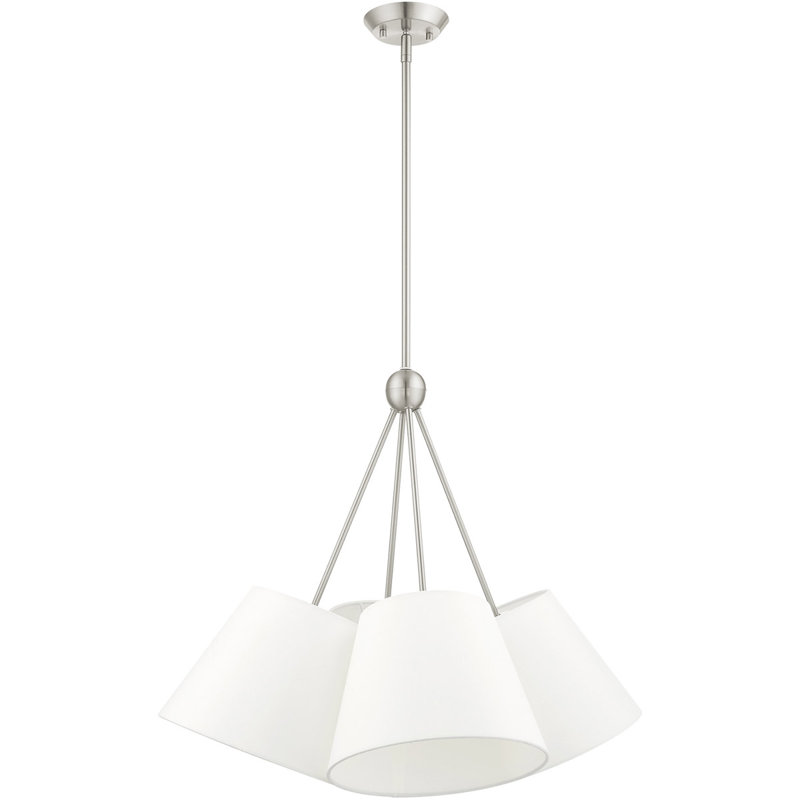 Lustre Cassandre, Nickel brossé, Blanc cassé
