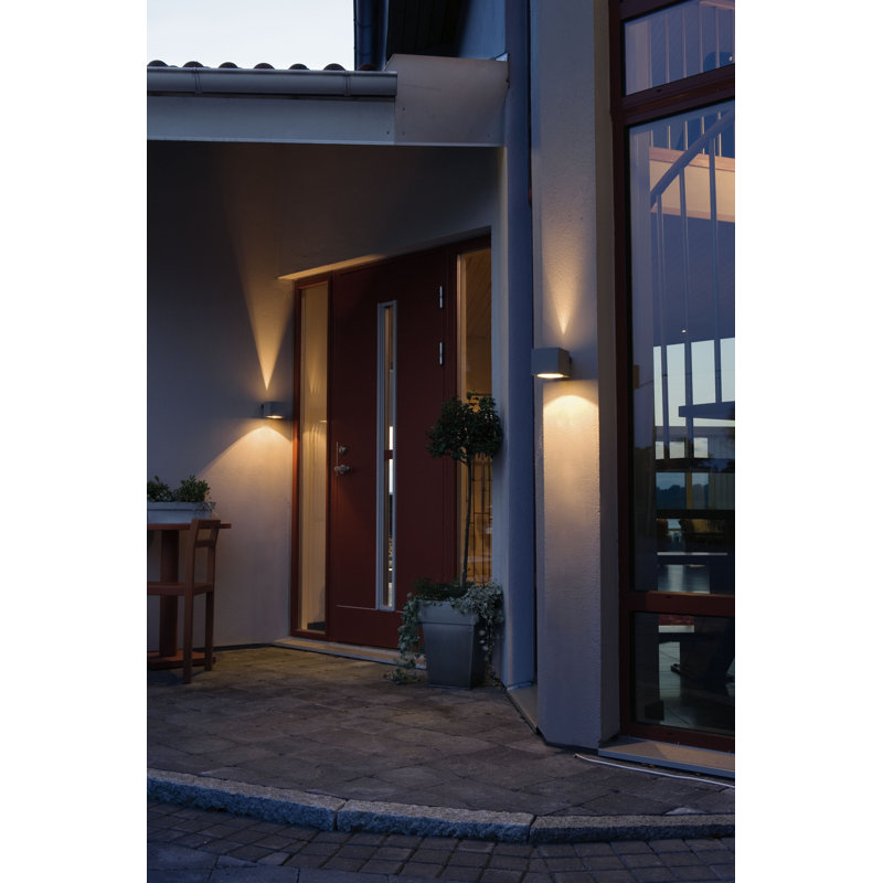 Silver Outdoor Armed Sconce, Grey