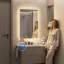 Anti-Fog Rectangular LED Bathroom Mirror, Frameless Gold Spray Edge, Touch Control Mirror-1286566921