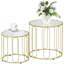 Elliptical Cut-Out Nesting Tables 50*50*50 cm Metal 1 Piece Nesting Coffee Table Gold Height Adjustable