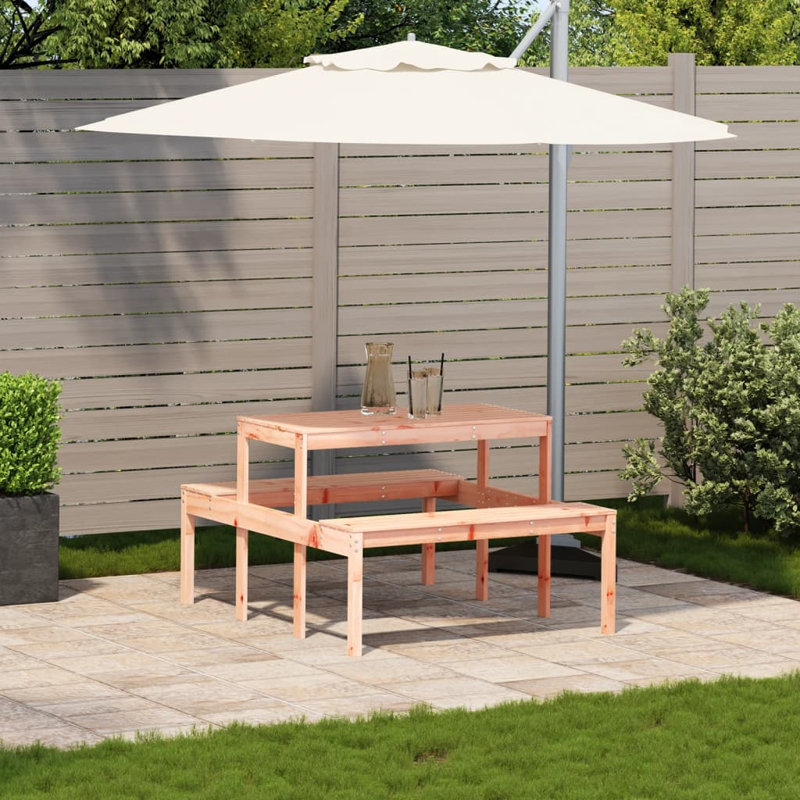 Coshocton Rectangular Outdoor Picnic Table , 110cm cm W 134cm cm D, Wood