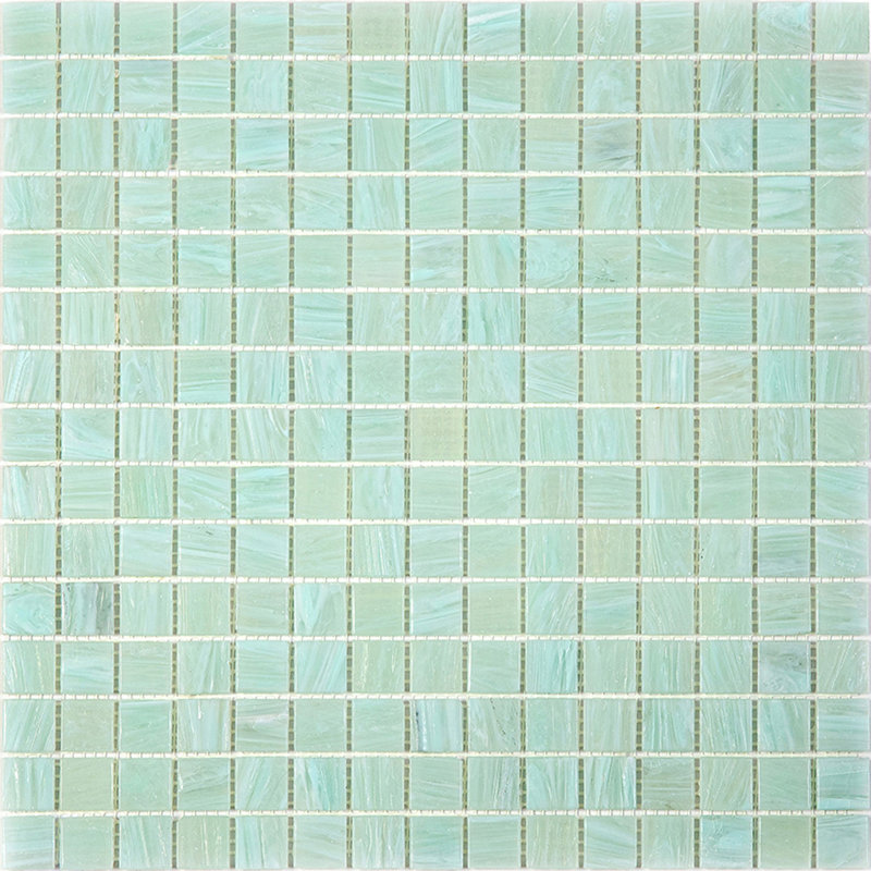 Carreau de mosaïque pour mur et plancher en verre 0,8 po x 0,8 po Celestial, Vert clair pistache