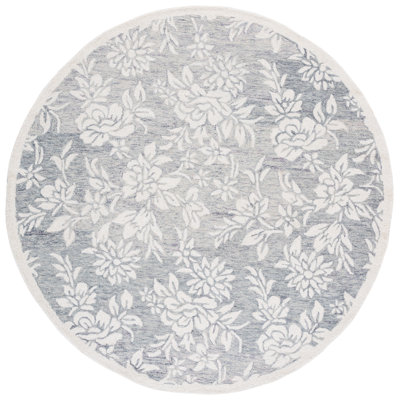 Jardin 758 Hand Tufted Wool/Cotton Floral Rug in Gray/Ivory