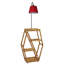Lampe sur pied moderne avec structure en métal et bibliothèque 100% bois de sapin, hauteur 65,0 pouces | Peinture électrostatique séchée au four, couleur rouge | Douille E27, 40 W maximum | Éclairage élégant et rangement fonctionnel pour la décoration intérieure-2020259347