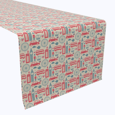 Table Runner, 100% Cotton, 16X108", London Calling