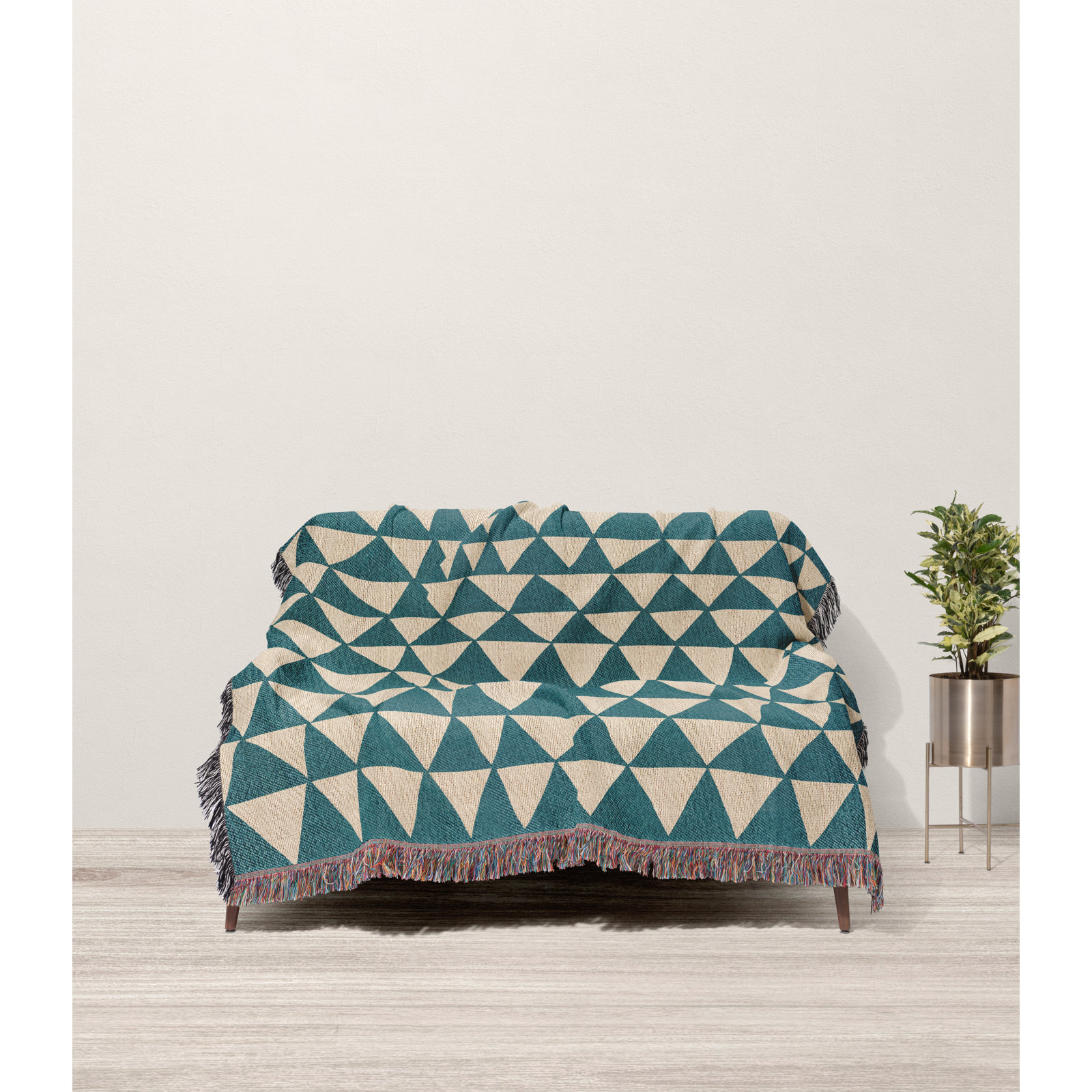 Kelia Cotton Throw Blanket, 60" x 80" – Queen, Rust Brown