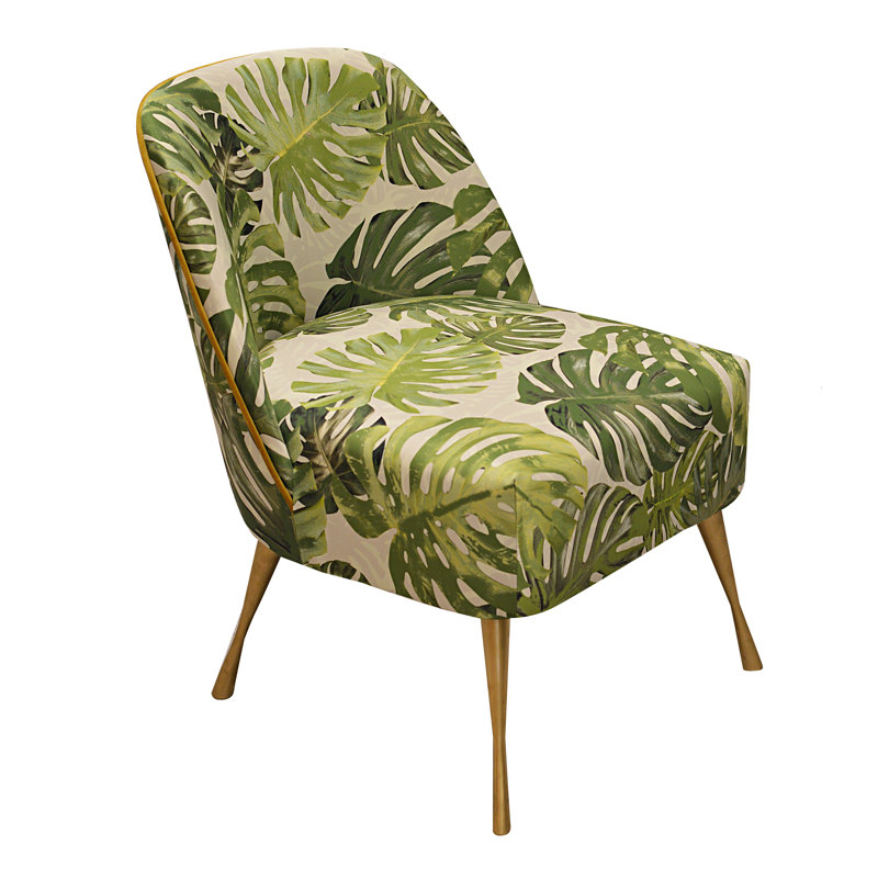Monstera Upholstered Slipper Chair