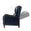 Fauteuil inclinable manuel en cuir véritable avec pattes en bois massif Beecher Traditional-529000365