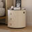 Modern Off-White Round Nightstand With Light And Wireless Charging And Speakers And USB Port