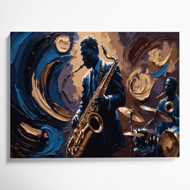 «Music Jazz Club Aesthétique», art mural sur toile mauve, H 16 po x l 20 po