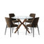 Ensemble de table de salle à manger 5 pièces avec chaises rembourrées en chenille-133948666