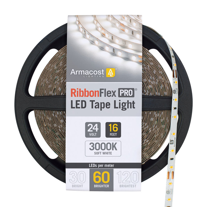 RibbonFlex Pro, 24V, 3000K, 60LED / M, IP20, bande de lumière sous l'armoire 5M