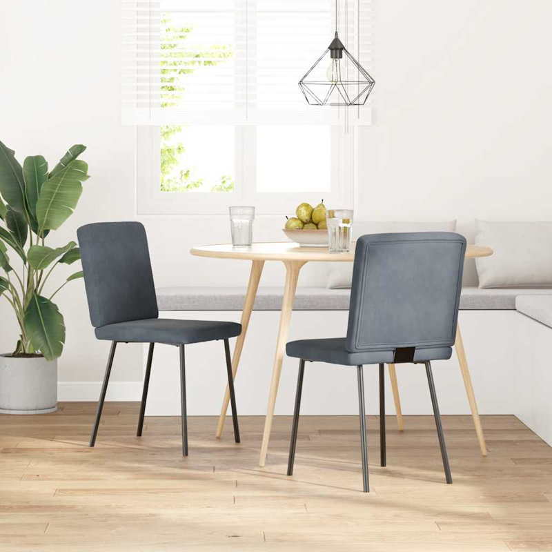  Ensemble de 2 chaises de salle à manger gris foncé